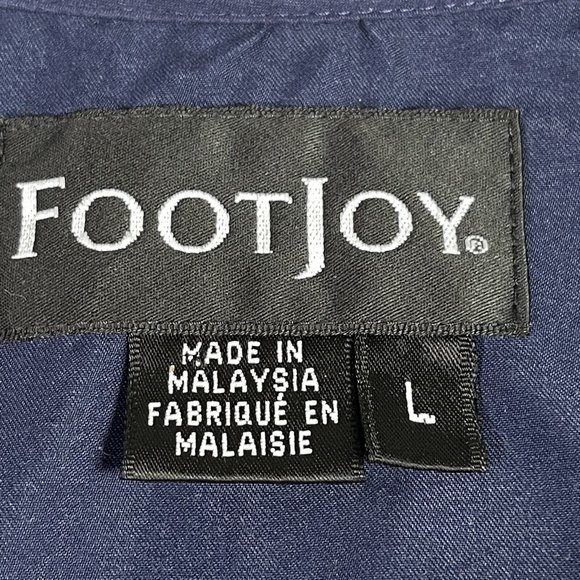 FootJoy FJ Mens Windbreaker Jacket Size L Navy Blue Golf Pullover Pockets V Neck - Picture 7 of 11